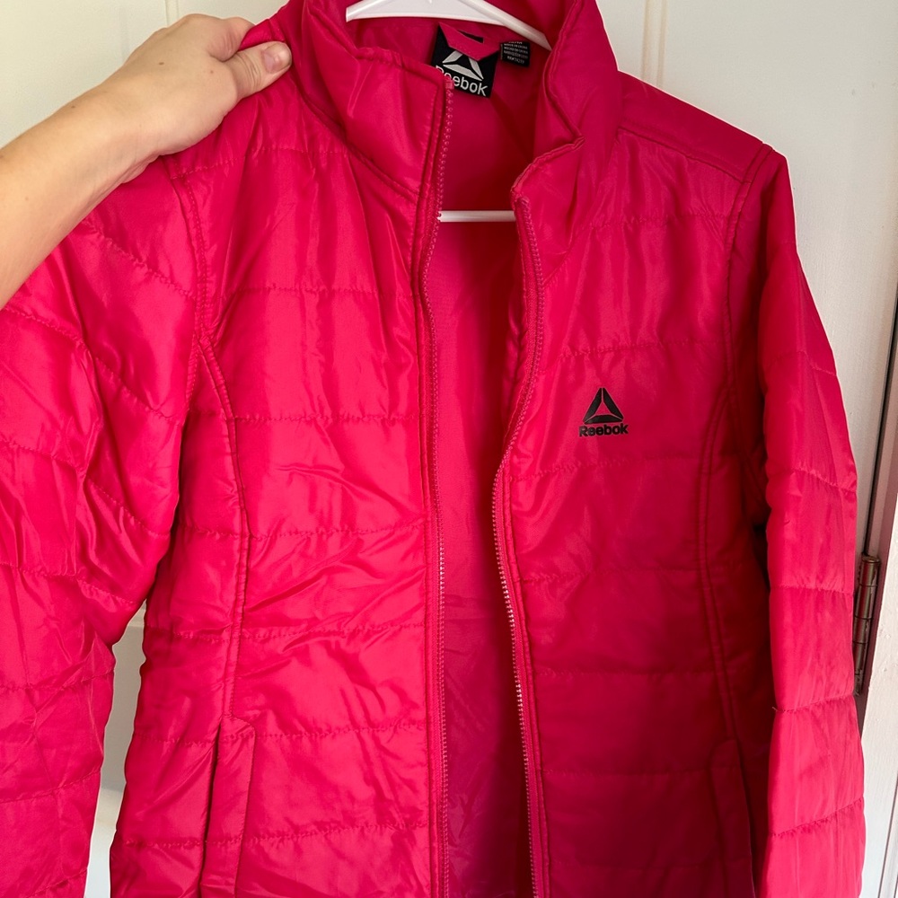 Pink Reebok puffer jacket size medium